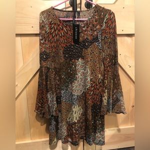 Beautiful long flair sleeve dress